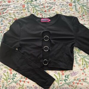 black size small edikted cut out black cropped long sleeve